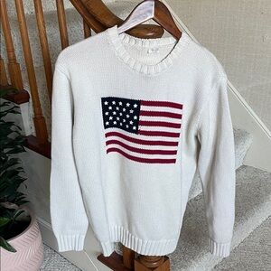 Brandy Melville John Galt Patriotic Knit American Flag Crewneck Sweater